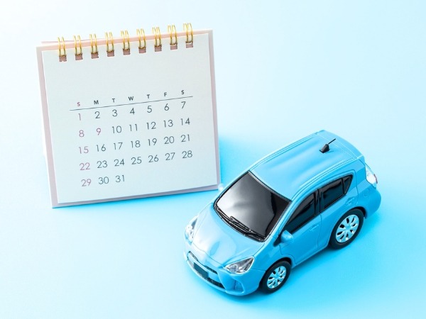 Mini Blue Car with a Calendar