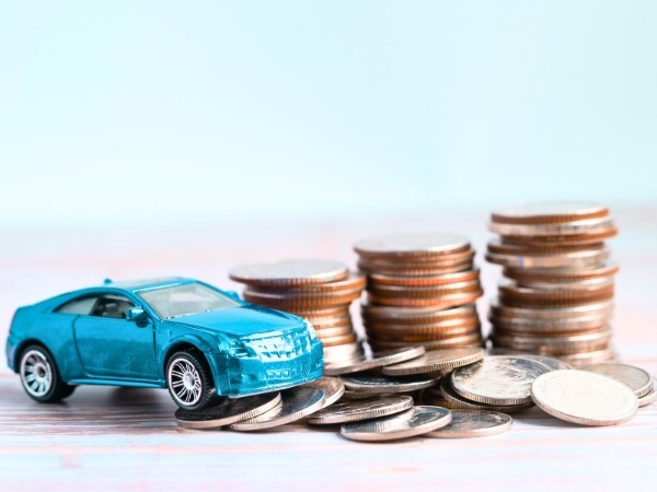 Mini Blue Car with Coins