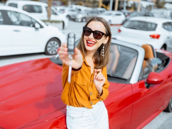 Woman Holding Car Keys