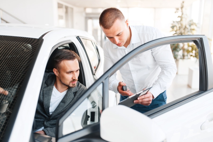Man Renting a Car