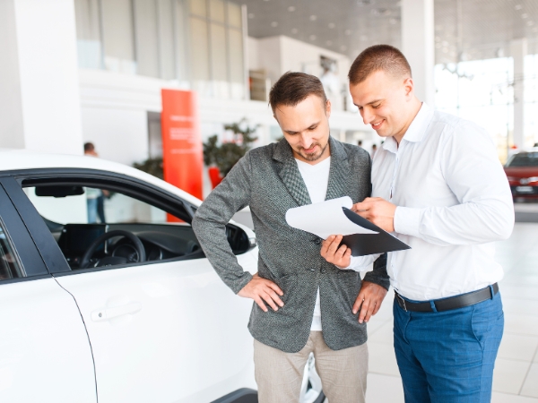Man Renting a Car