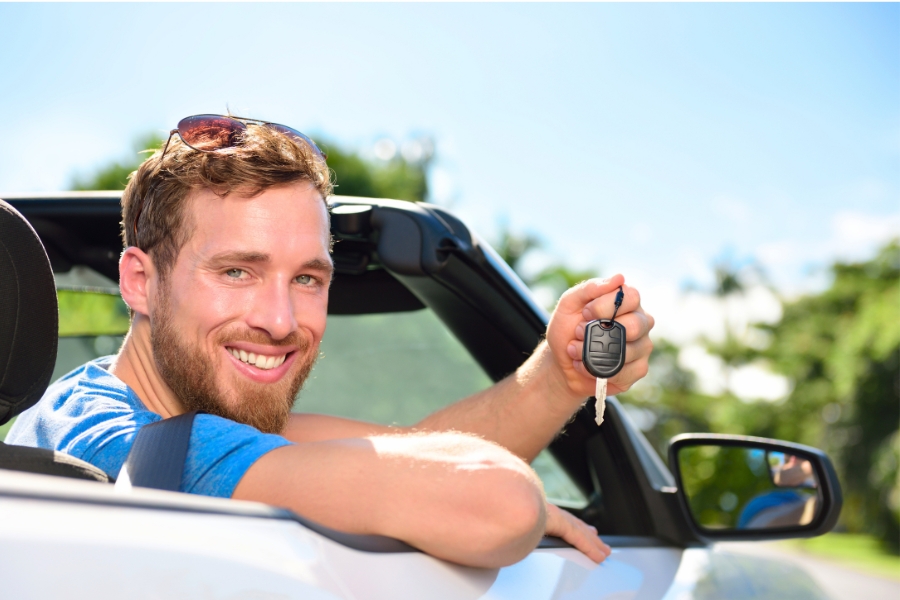 Man Driving a Car